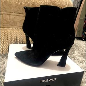 Nine West  Torrie black suede booties, worn once